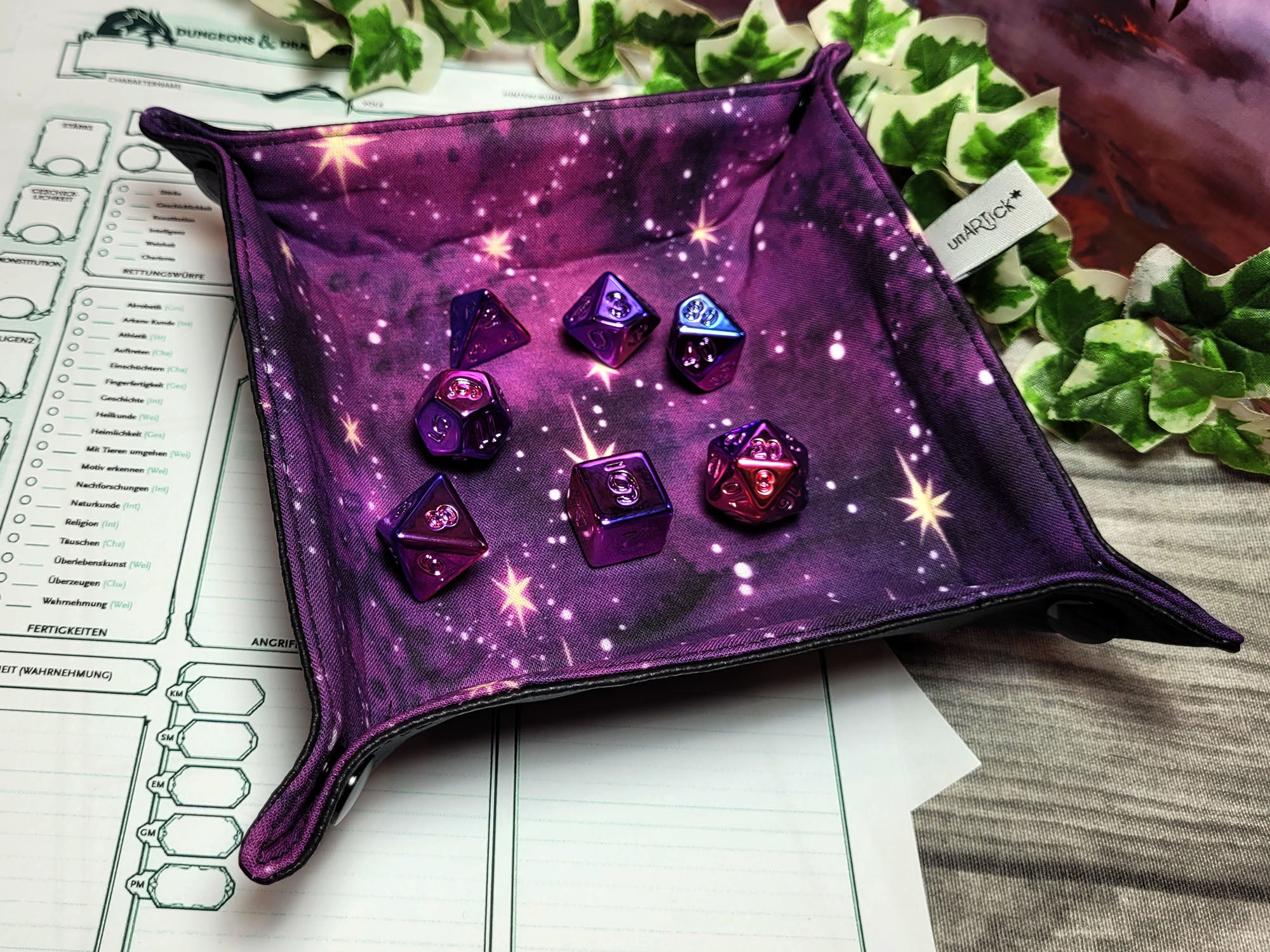 Purple Galaxy foldable dice mat S