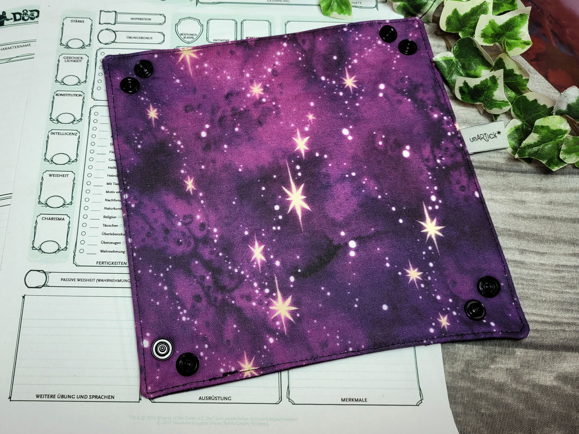 Purple Galaxy foldable dice mat S