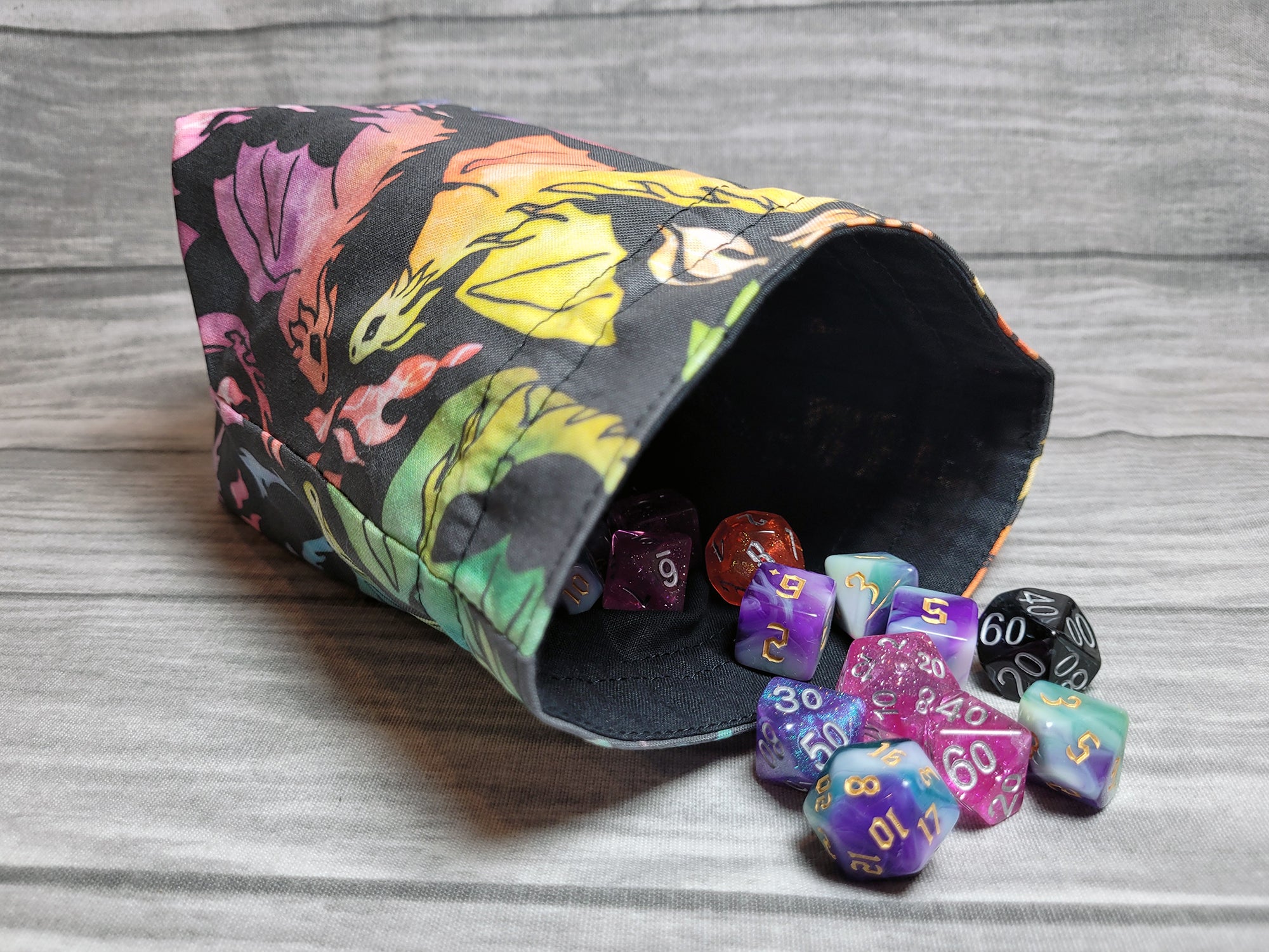 Rainbow Dragons Dice Bag L