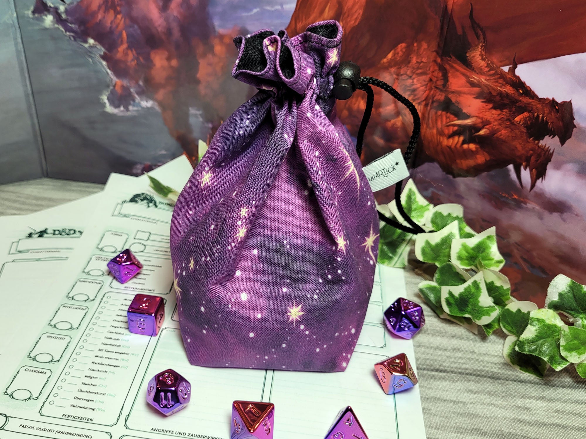 Purple Galaxy Würfelbeutel L