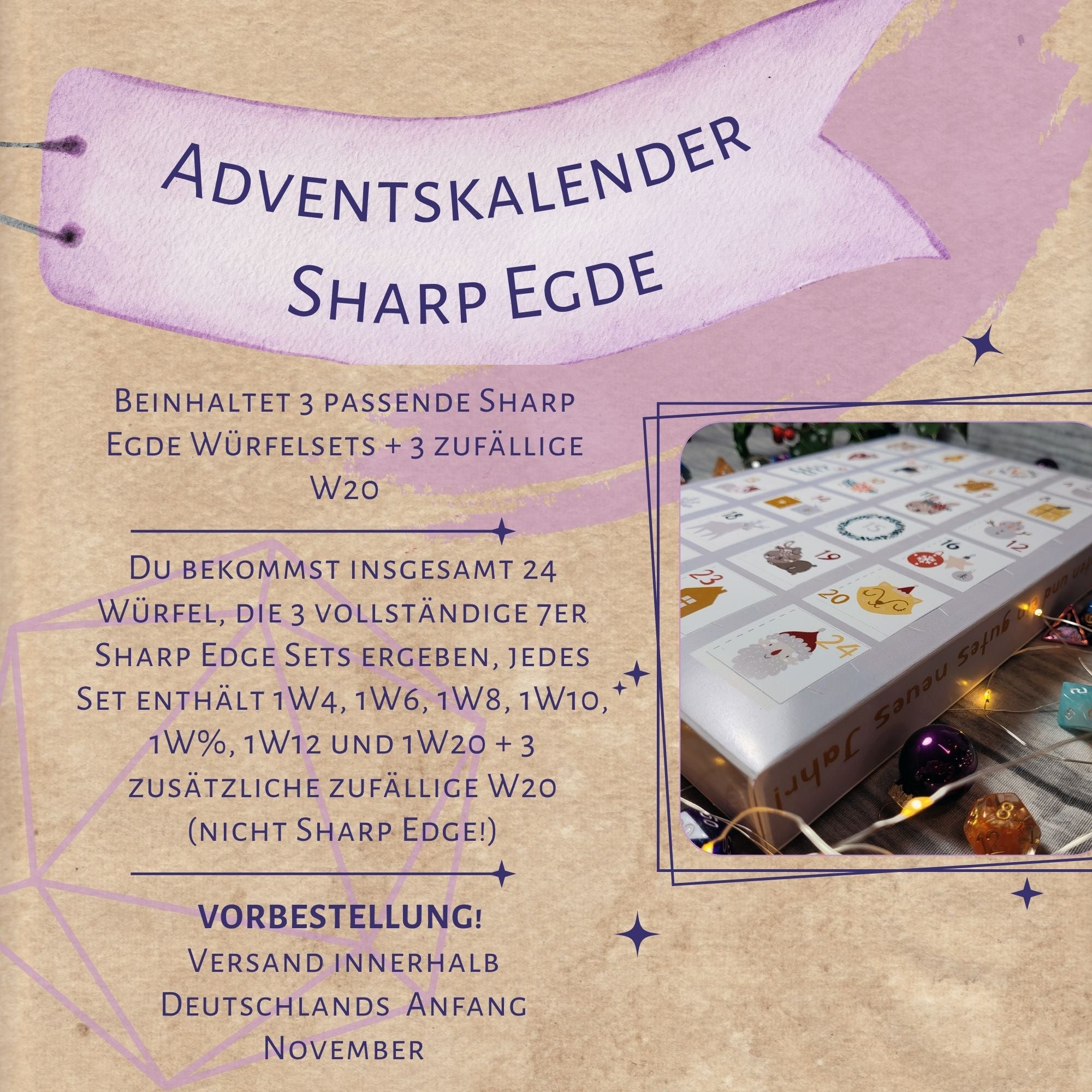 Würfel Adventskalender "Sharp Edge"