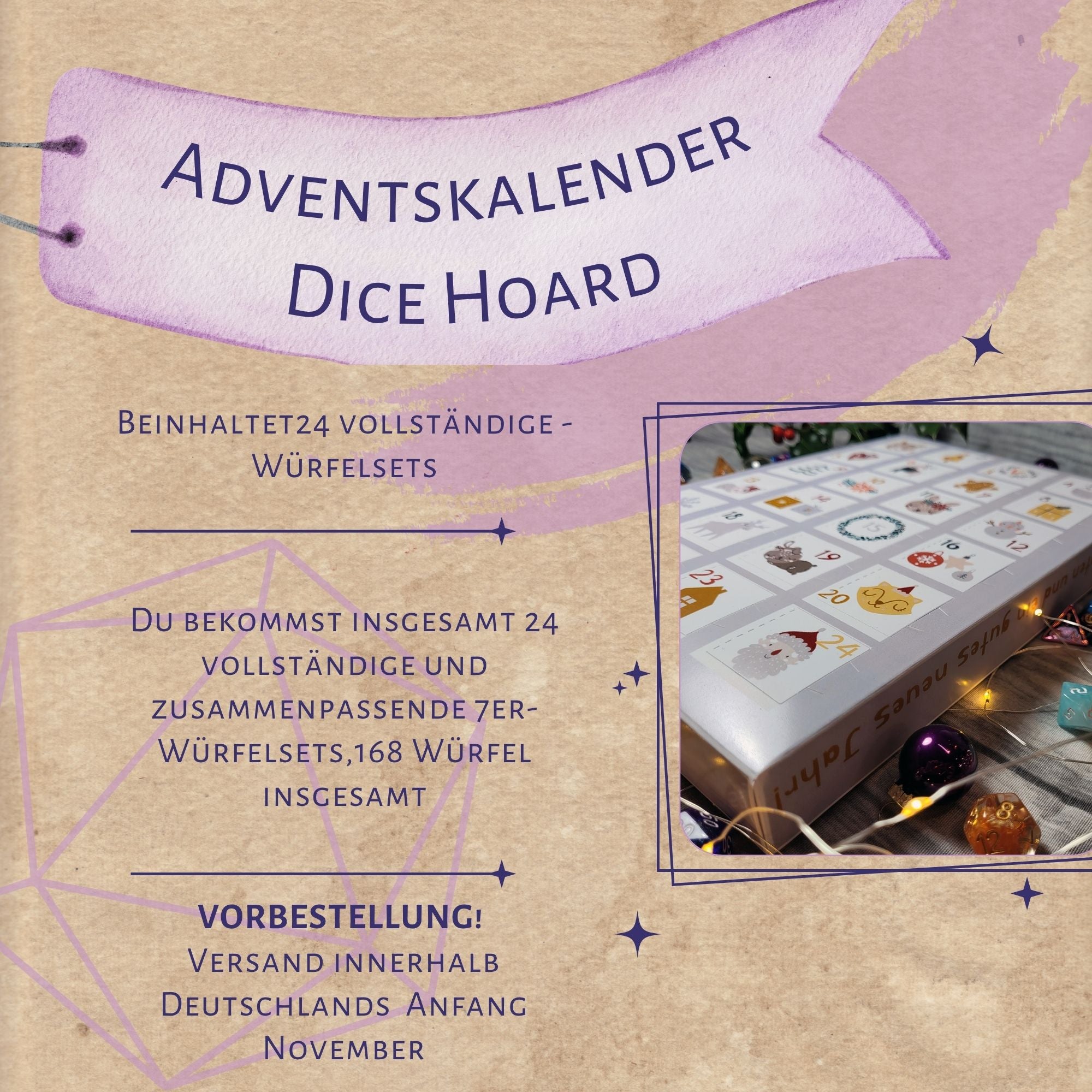 Würfel Adventskalender "Dice Hoard", 24 Sets