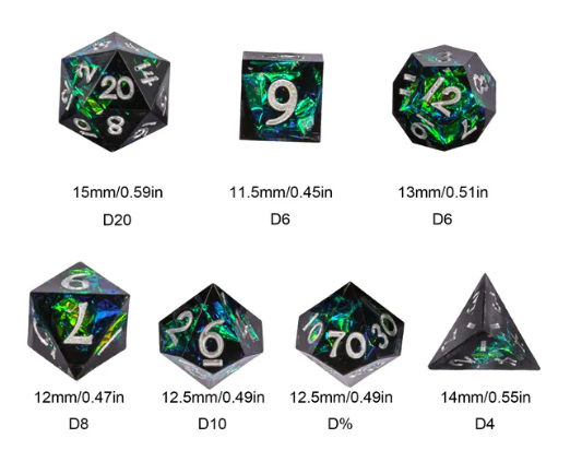 Grumpy Pixie: Sharp Edge Würfelset in Pixie Größe