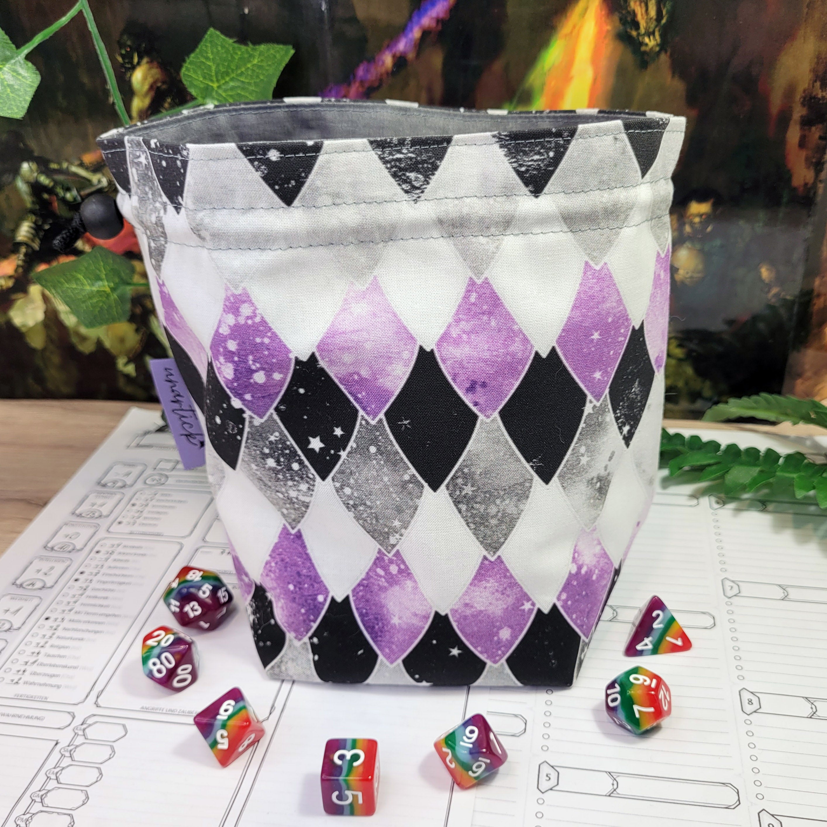 Asexual Pride Dragon Scales Würfelbeutel XXL mit Unterteilungen