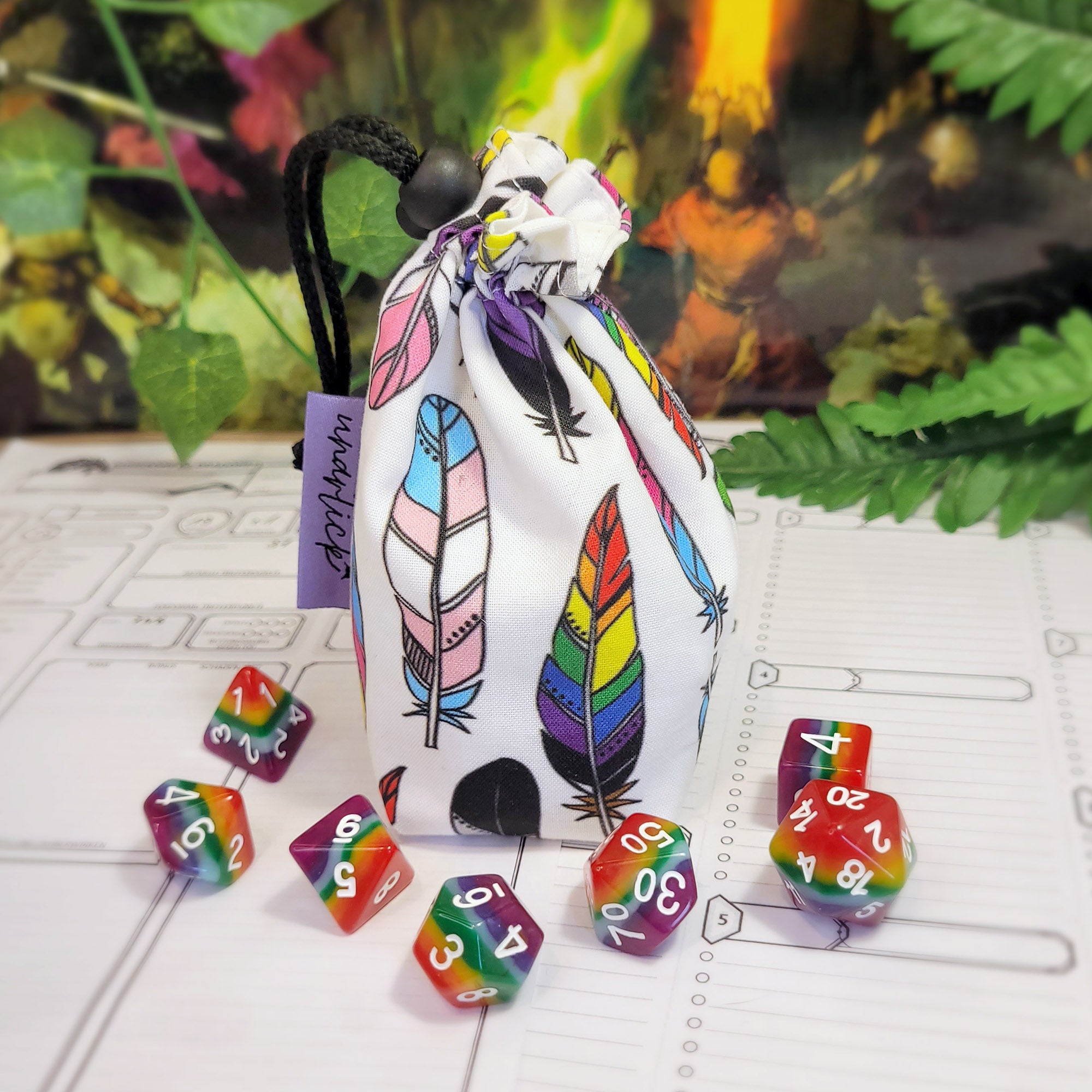 Pride Feathers Würfelbeutel S