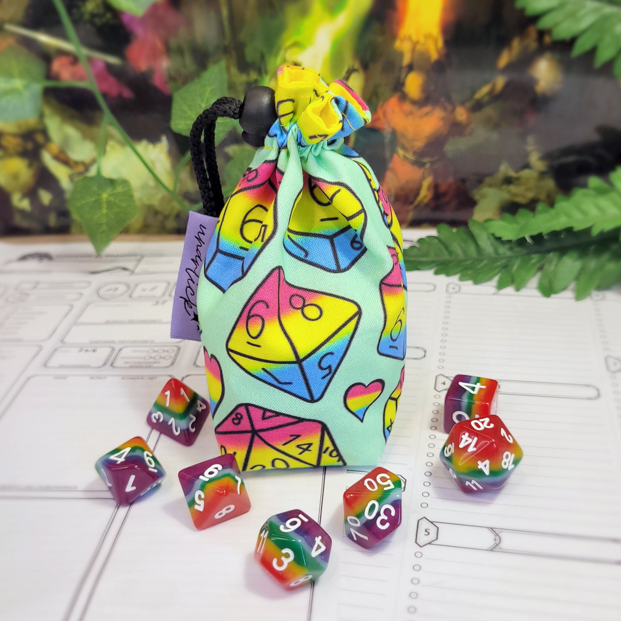 Pansexual Pride Dice Würfelbeutel S