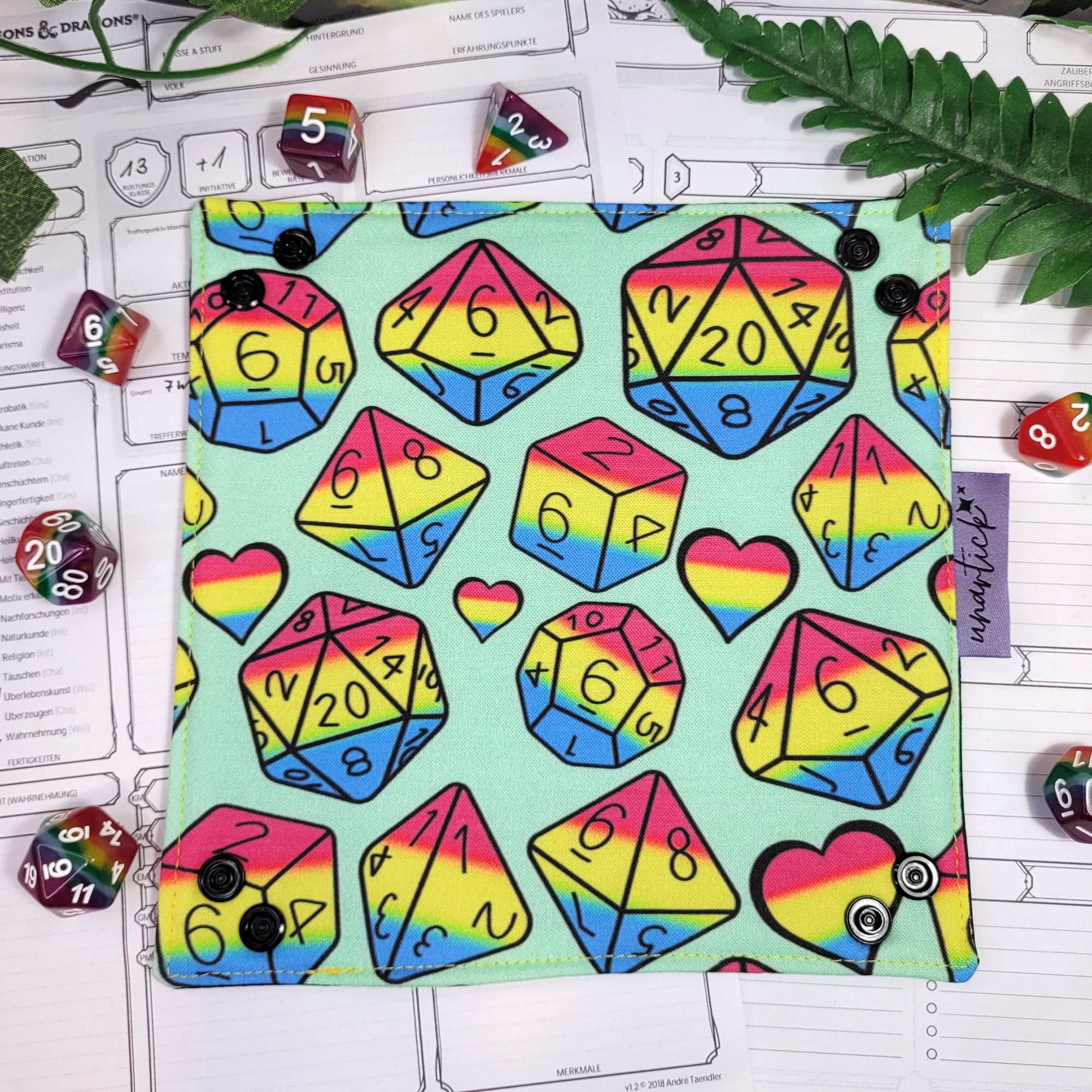 Pansexual Pride Dice faltbare Würfelunterlage S