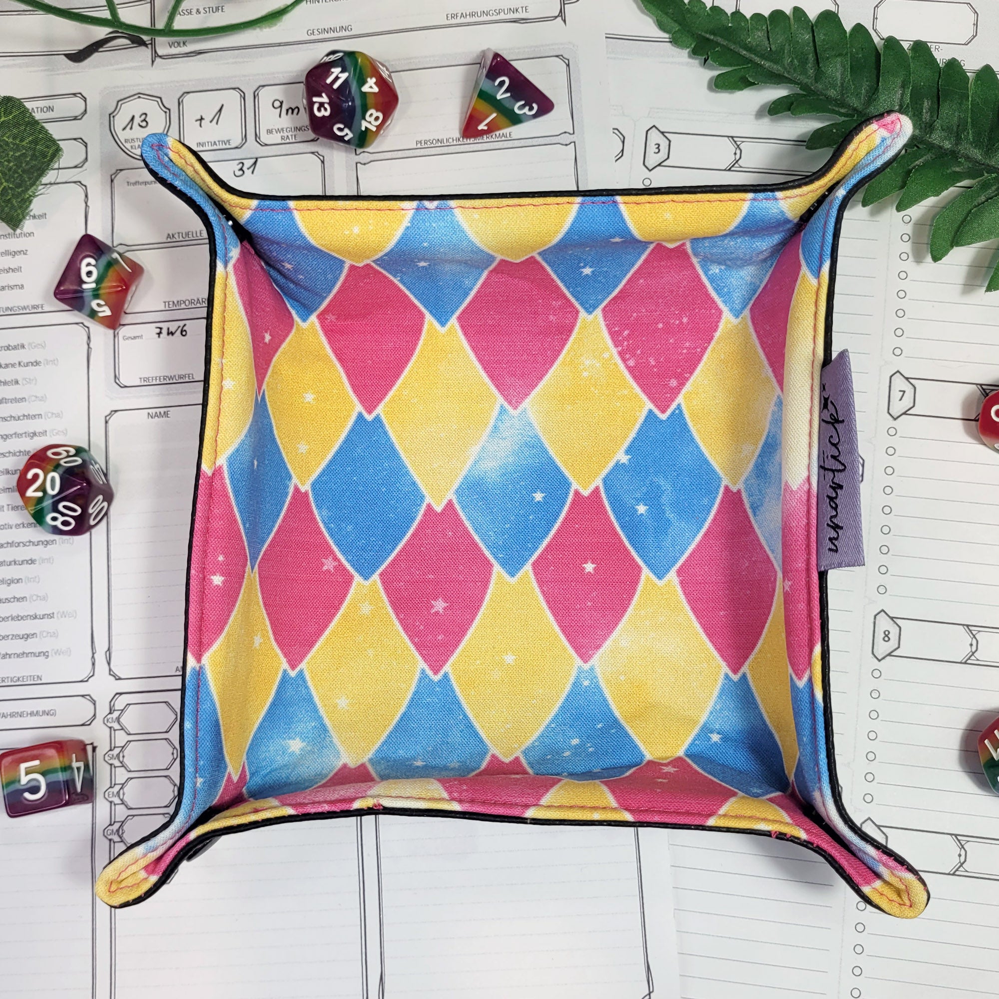 Pansexual Pride Dragon Scales faltbare Würfelunterlage S