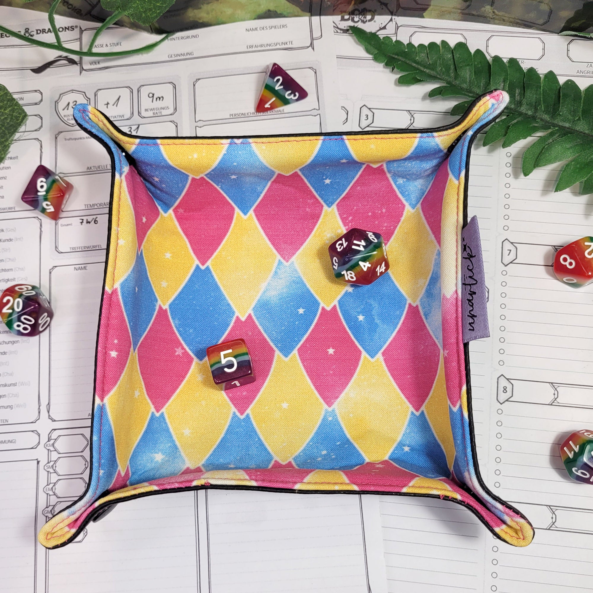 Pansexual Pride Dragon Scales faltbare Würfelunterlage S