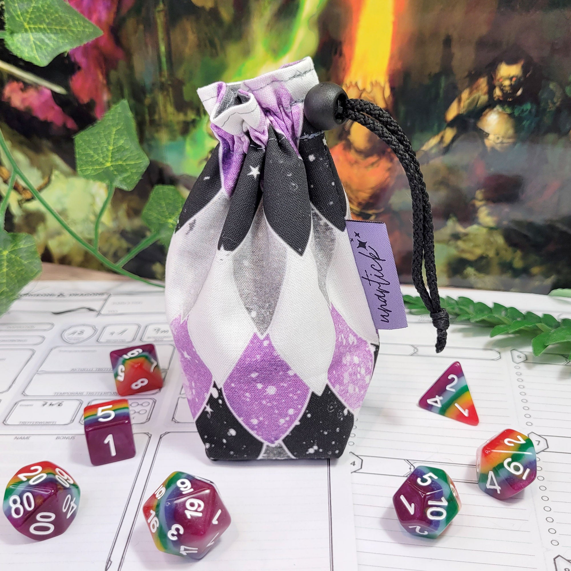 Asexual Pride Dragon Scales Würfelbeutel S