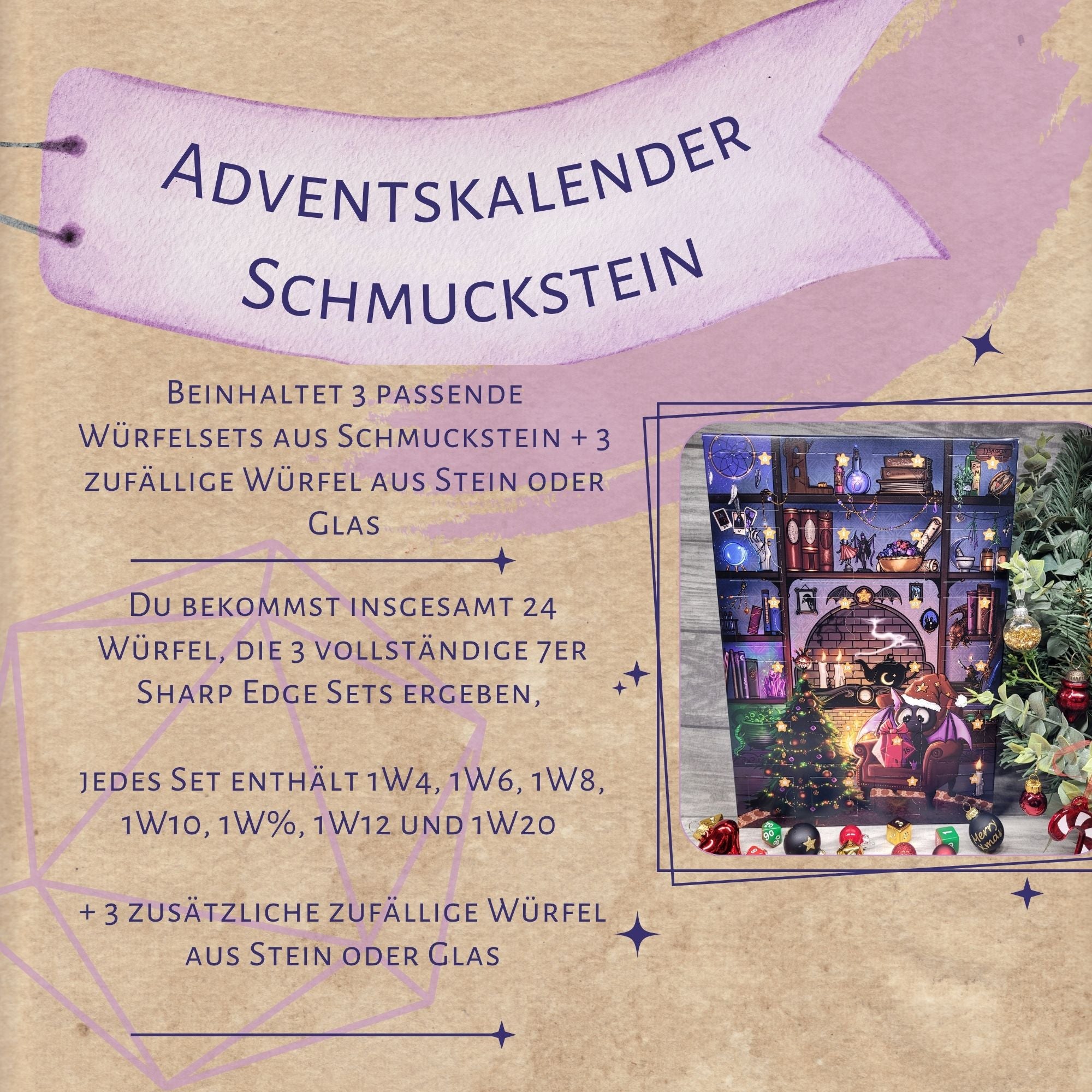 VORBESTELLUNG! Würfel Adventskalender "Schmuckstein"