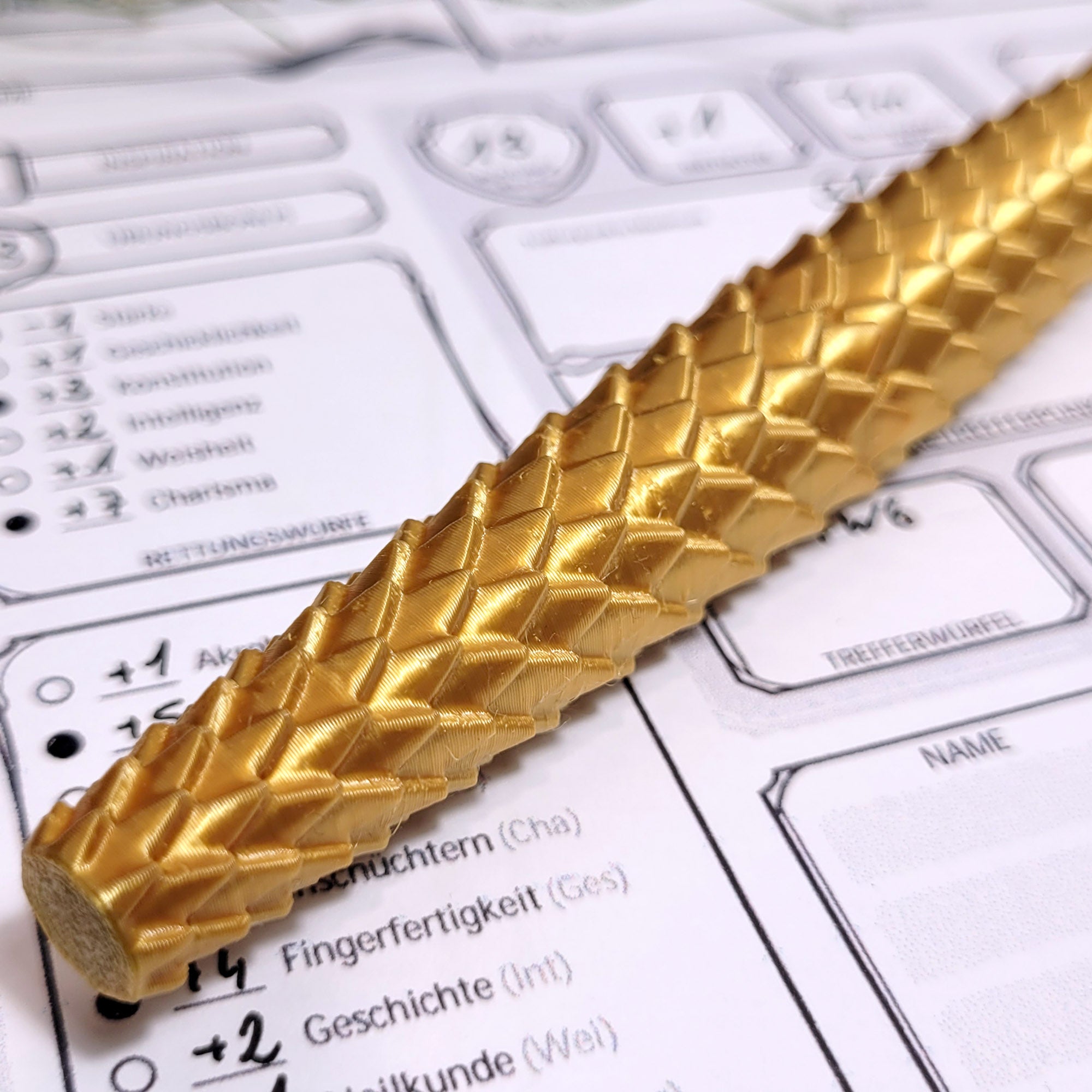 Drachenschuppen Gelschreiber: Gold