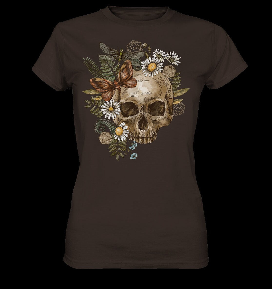 D20 Flower Skull T-Shirt