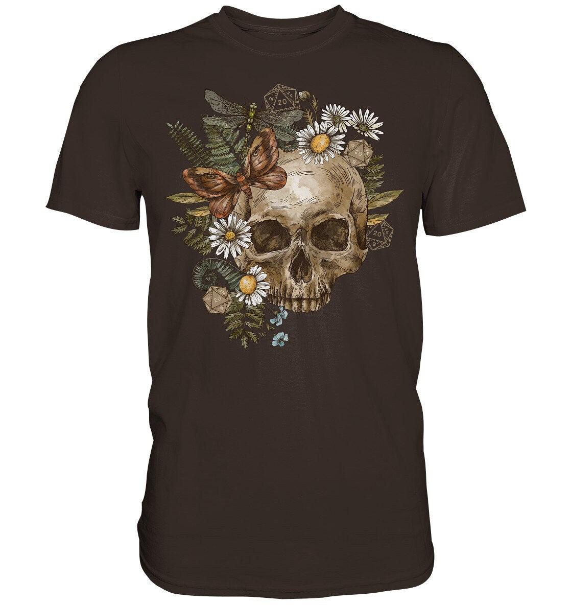 D20 Flower Skull T-Shirt