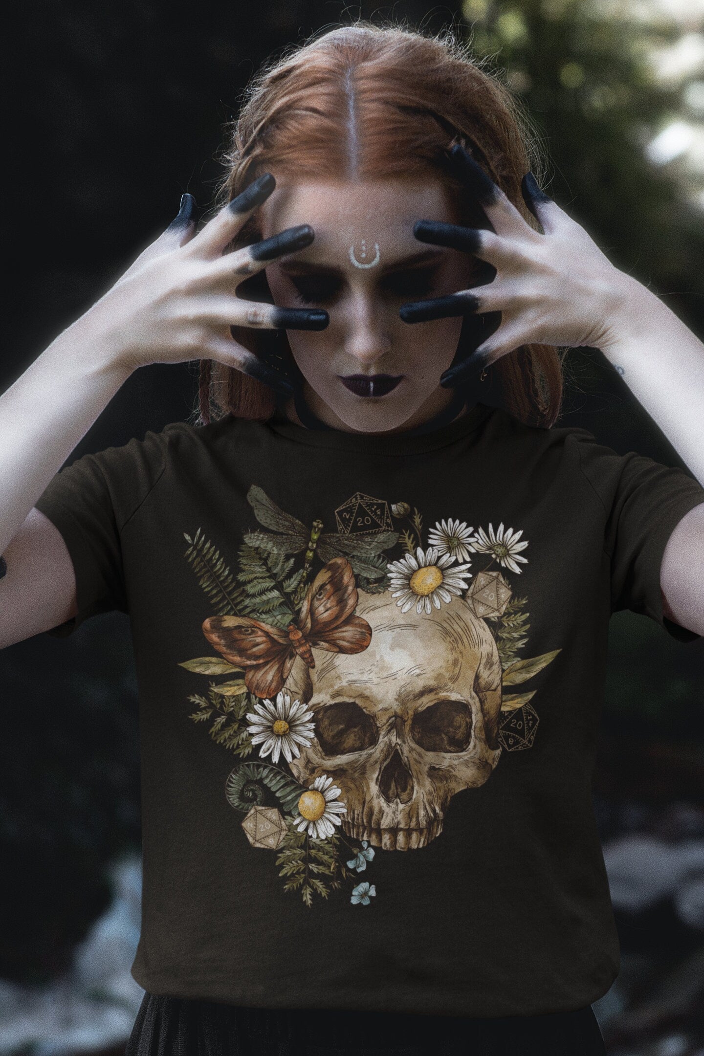 D20 Flower Skull T-Shirt