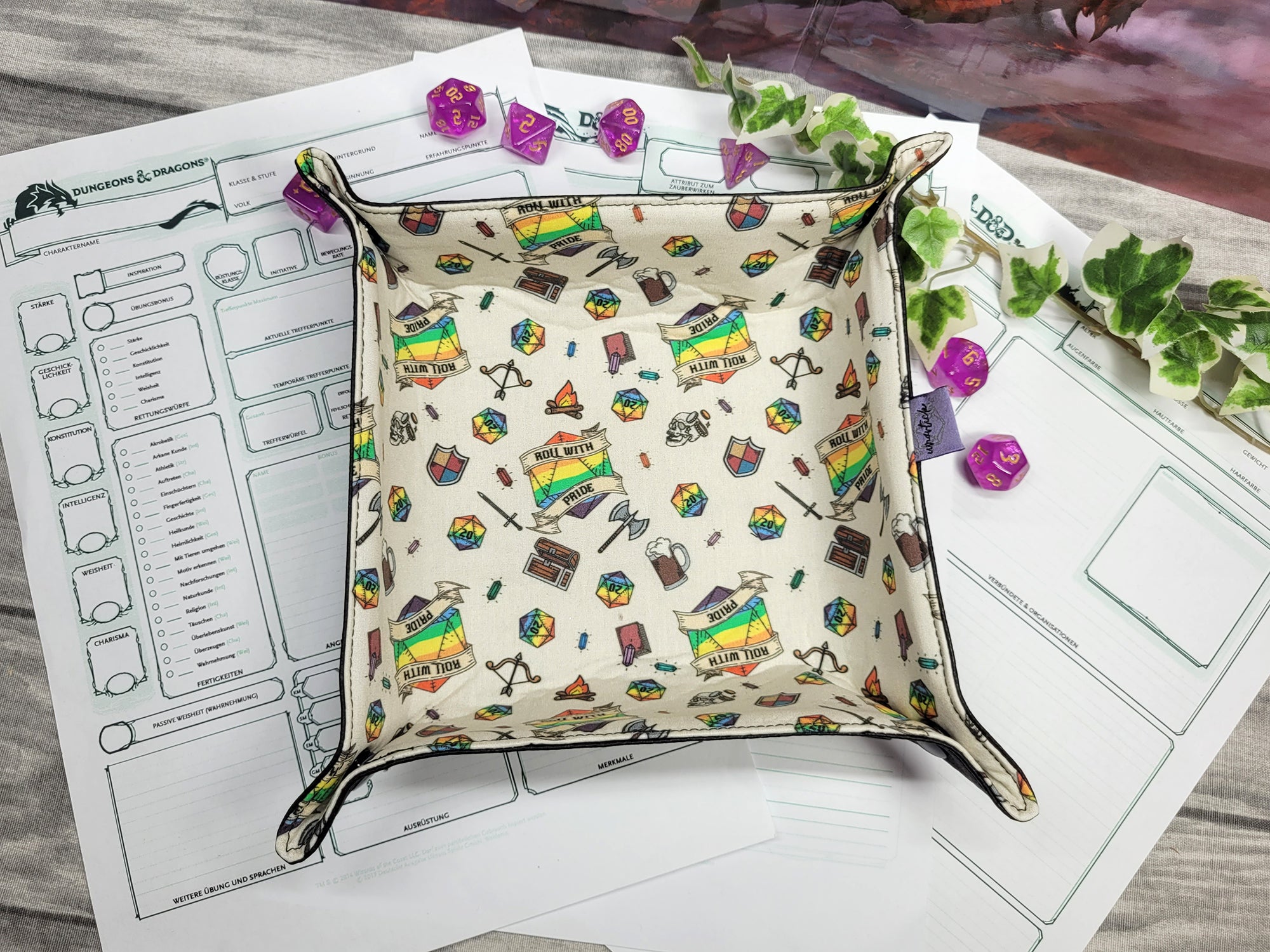 Roll with Pride foldable dice mat L