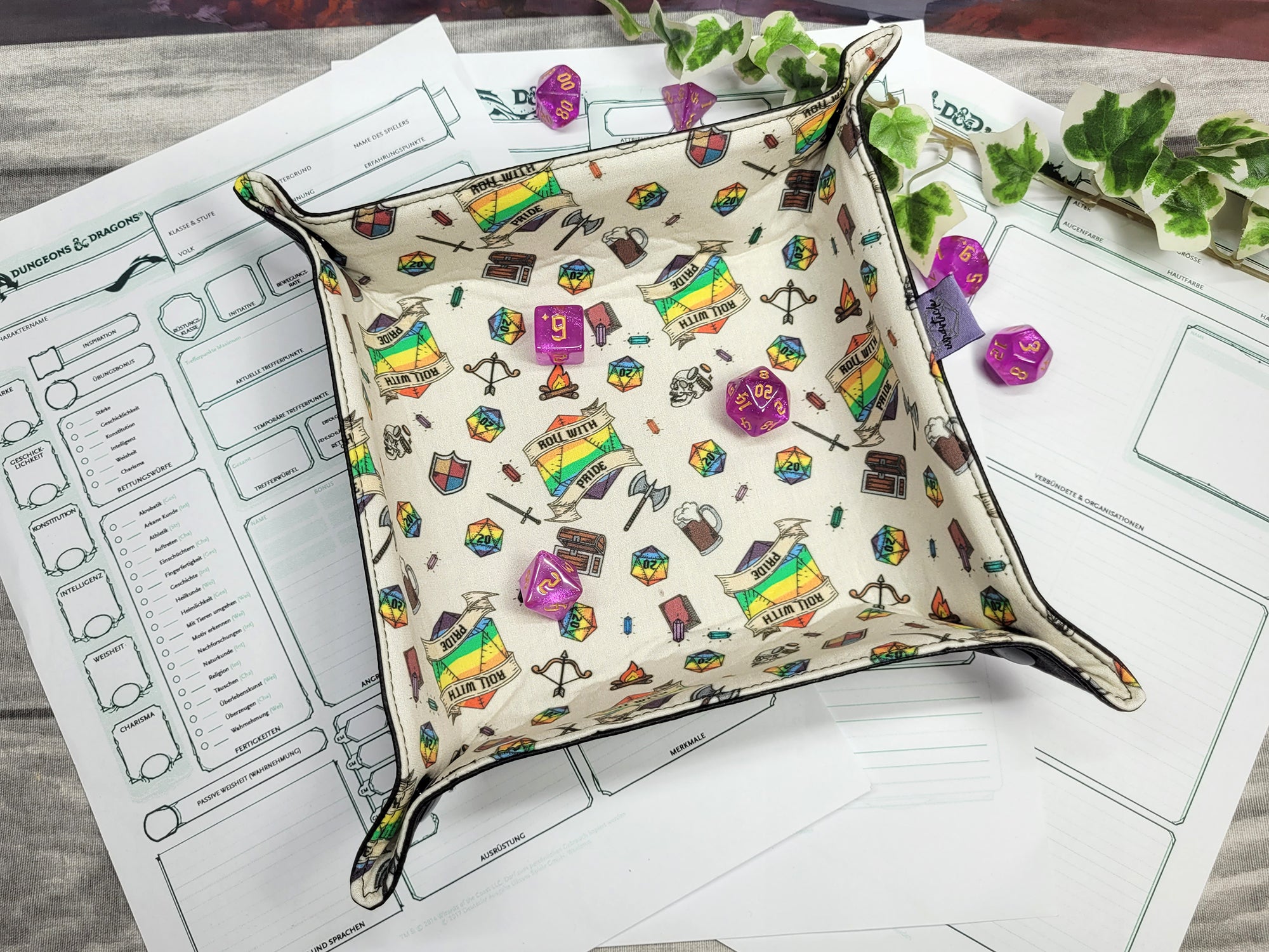 Roll with Pride foldable dice mat L