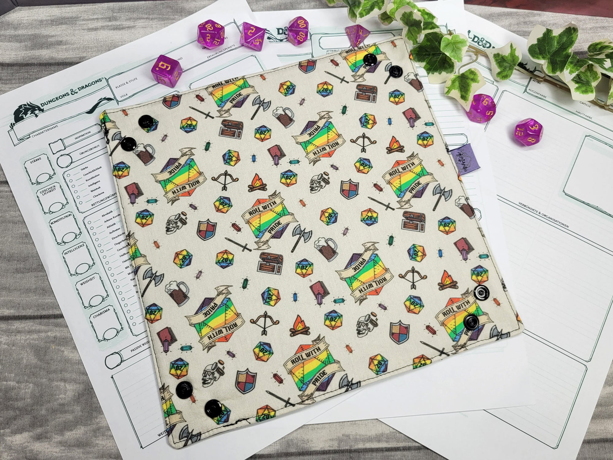 Roll with Pride foldable dice mat L