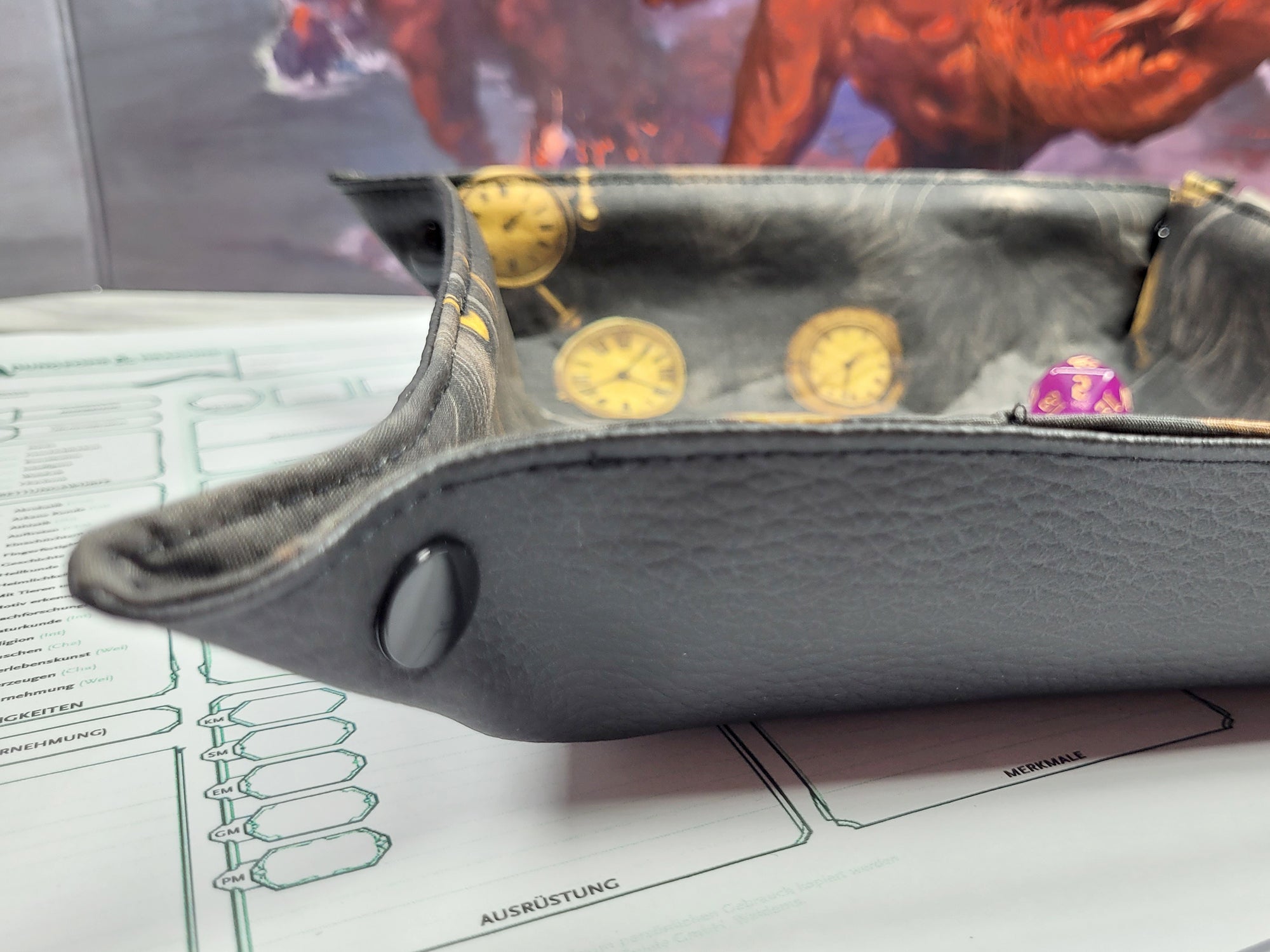 Steampunk Cat faltbare Würfelunterlage L