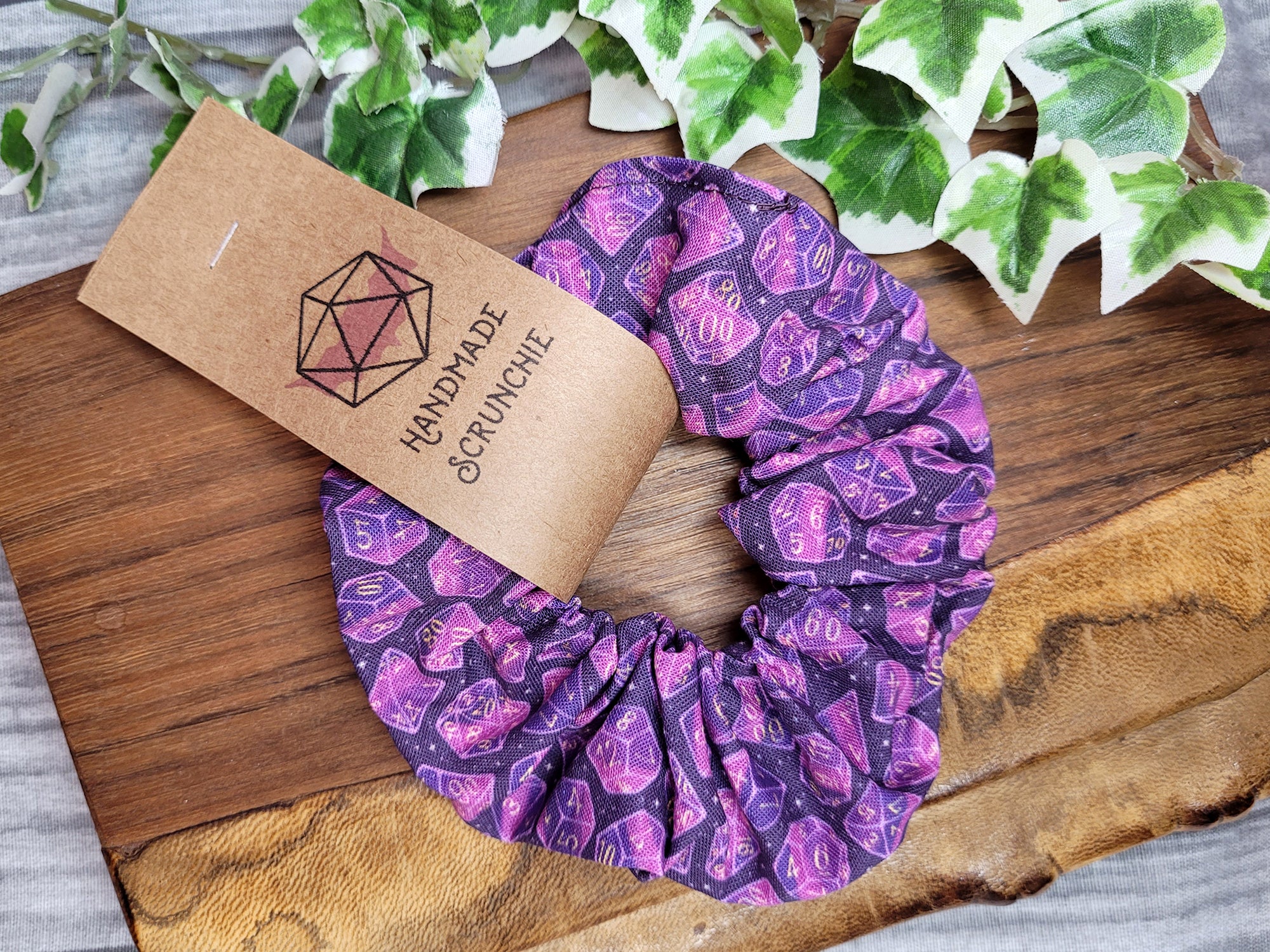 Purple Dice Scrunchie