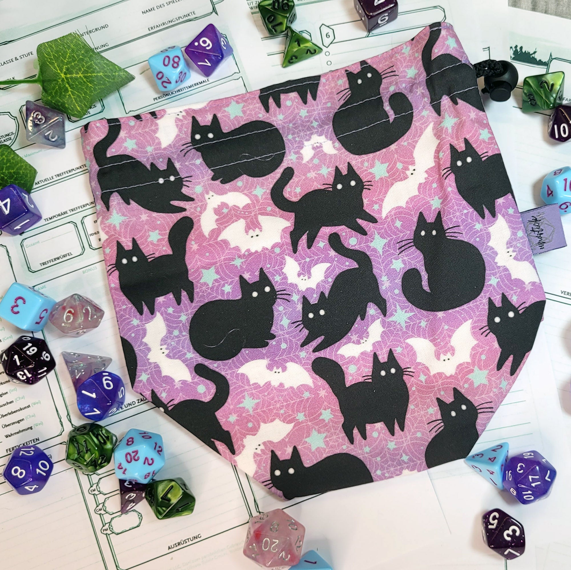 Bats and Cats Dice Bag L