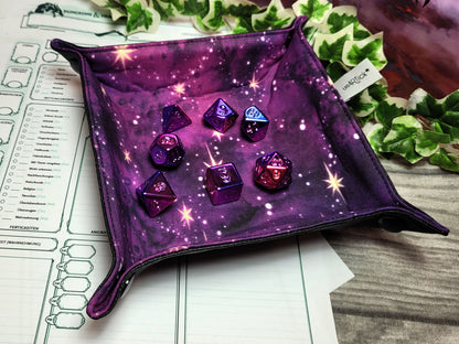Purple Galaxy foldable dice mat S