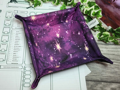 Purple Galaxy foldable dice mat S