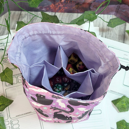 Cats and Bats dice bag XXL with compartments