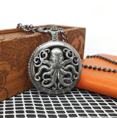 Mini Metallwürfel mit Aufbewahrung im Taschenuhrformat: Silver Kraken