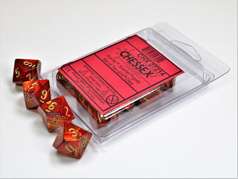 Scarab® Scarlet™/gold Set of Ten d10s