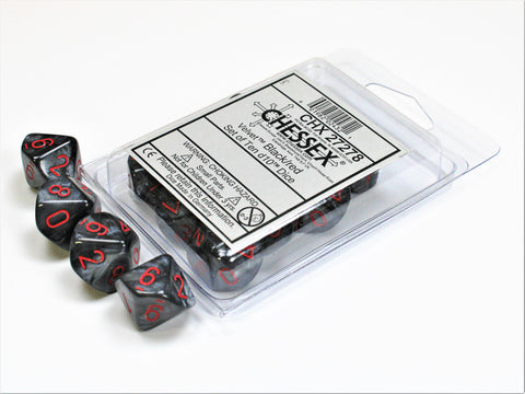 Velvet® Black/red Set of Ten d10s
