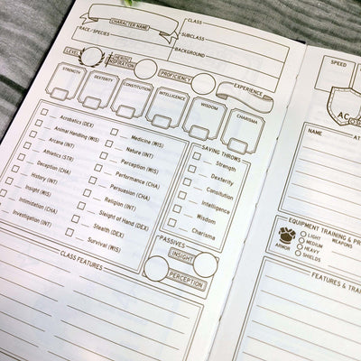 DnD 5e Player Journal blau - 2024 Edition