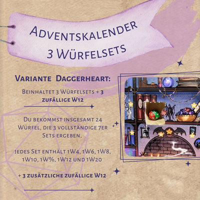 VORBESTELLUNG! Würfel Adventskalender "Passende Sets" mit 3 Würfelsets