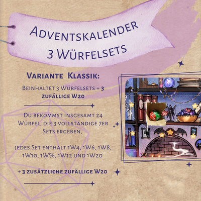 VORBESTELLUNG! Würfel Adventskalender "Passende Sets" mit 3 Würfelsets