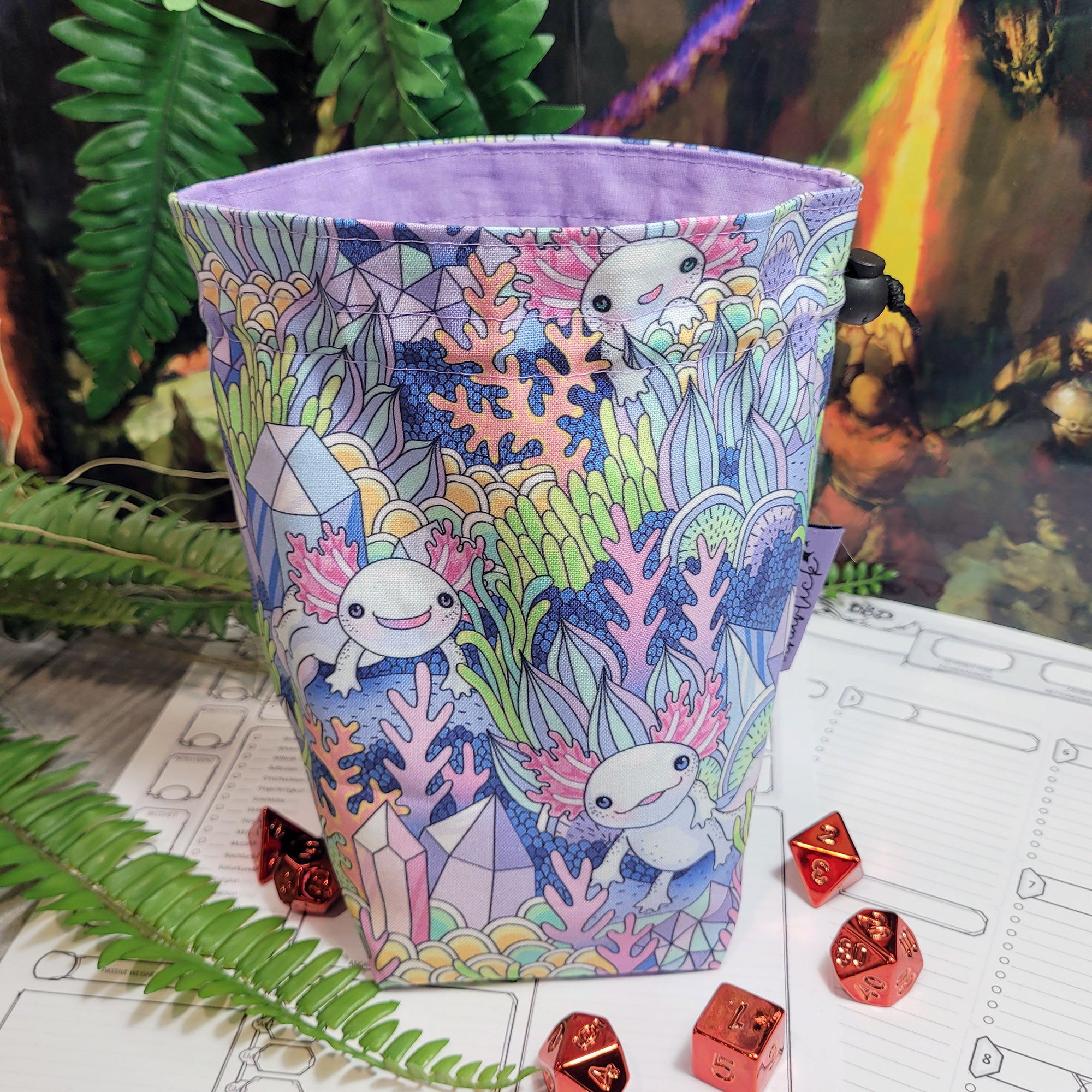 Axolotls Würfelbeutel L