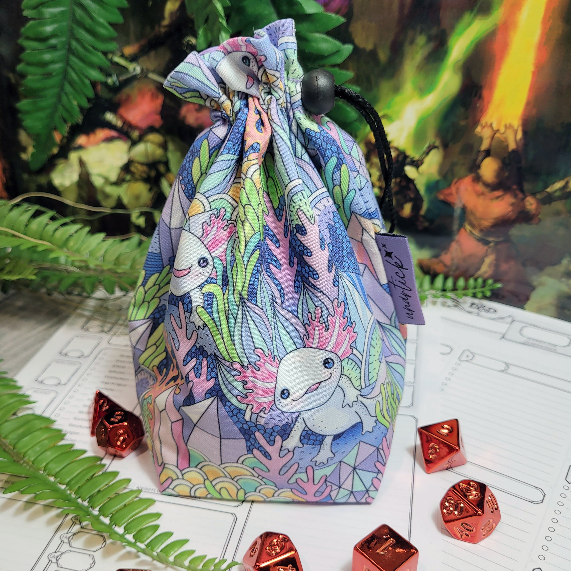 Axolotls Würfelbeutel L