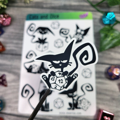 Stickerbogen: Cats & Dice