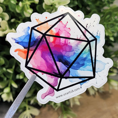 Sticker: D20 Water Color