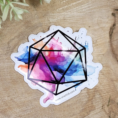 Sticker: D20 Water Color