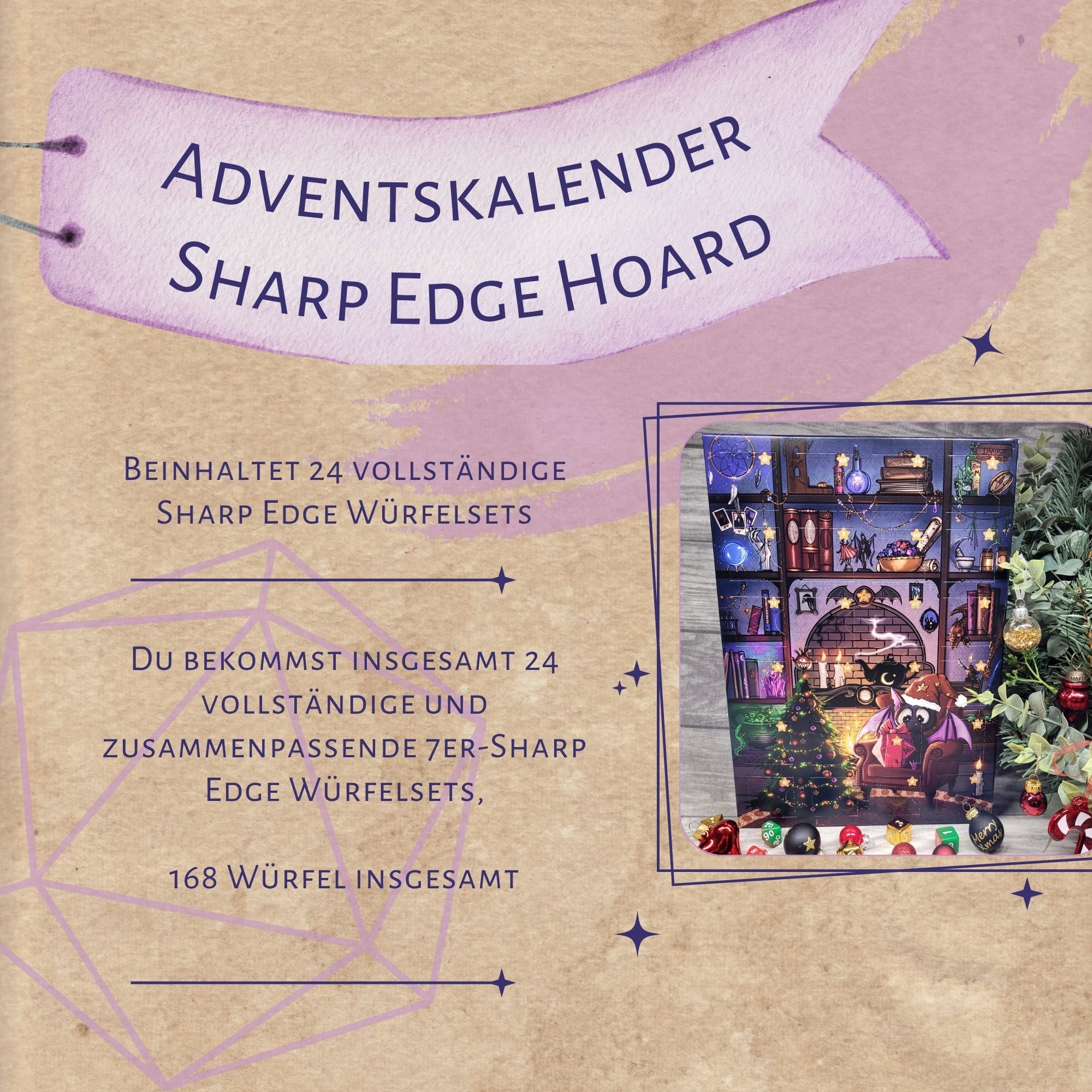 VORBESTELLUNG! Würfel Adventskalender "Sharp Edge Hoard", 24 Sets