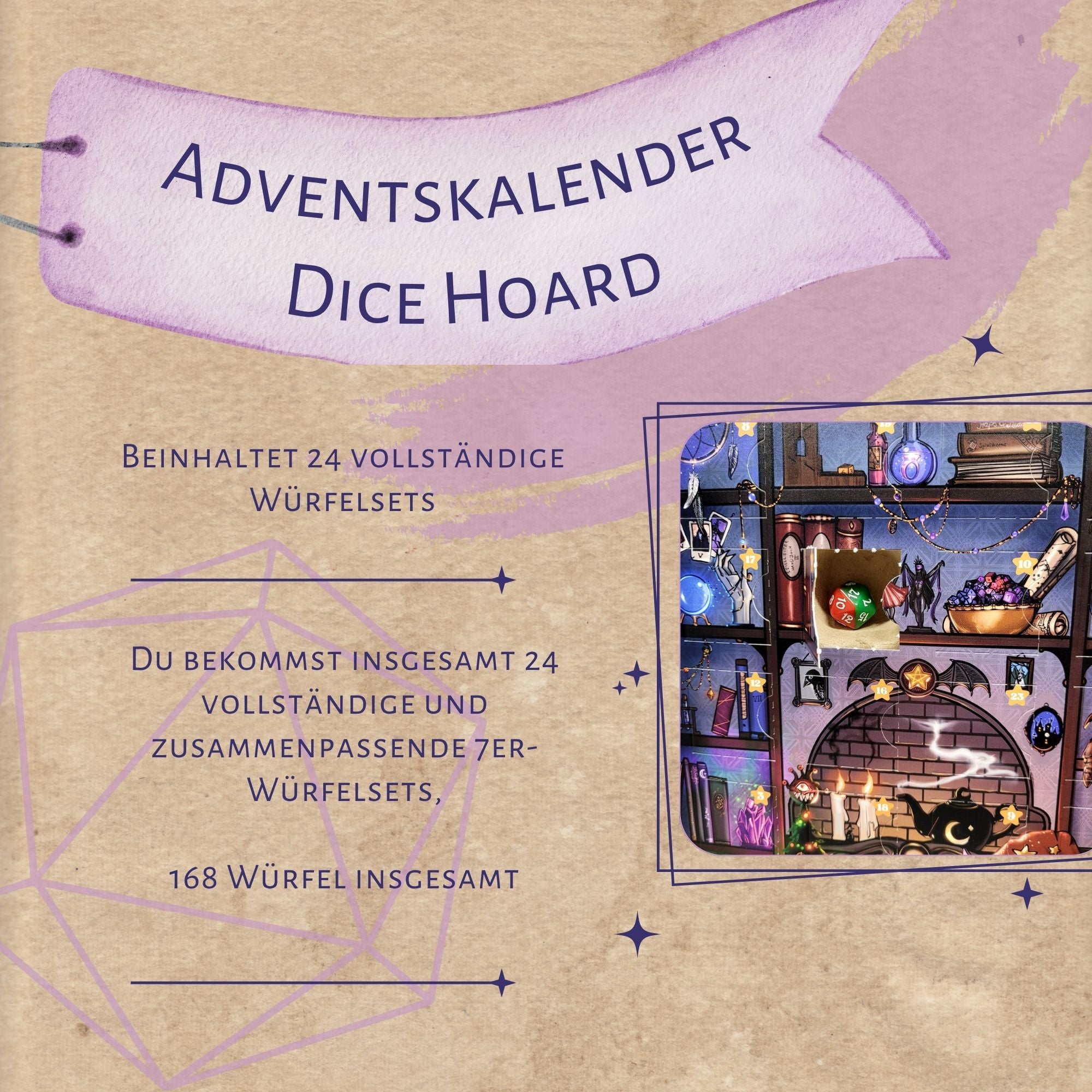 VORBESTELLUNG! Würfel Adventskalender "Dice Hoard", 24 Sets