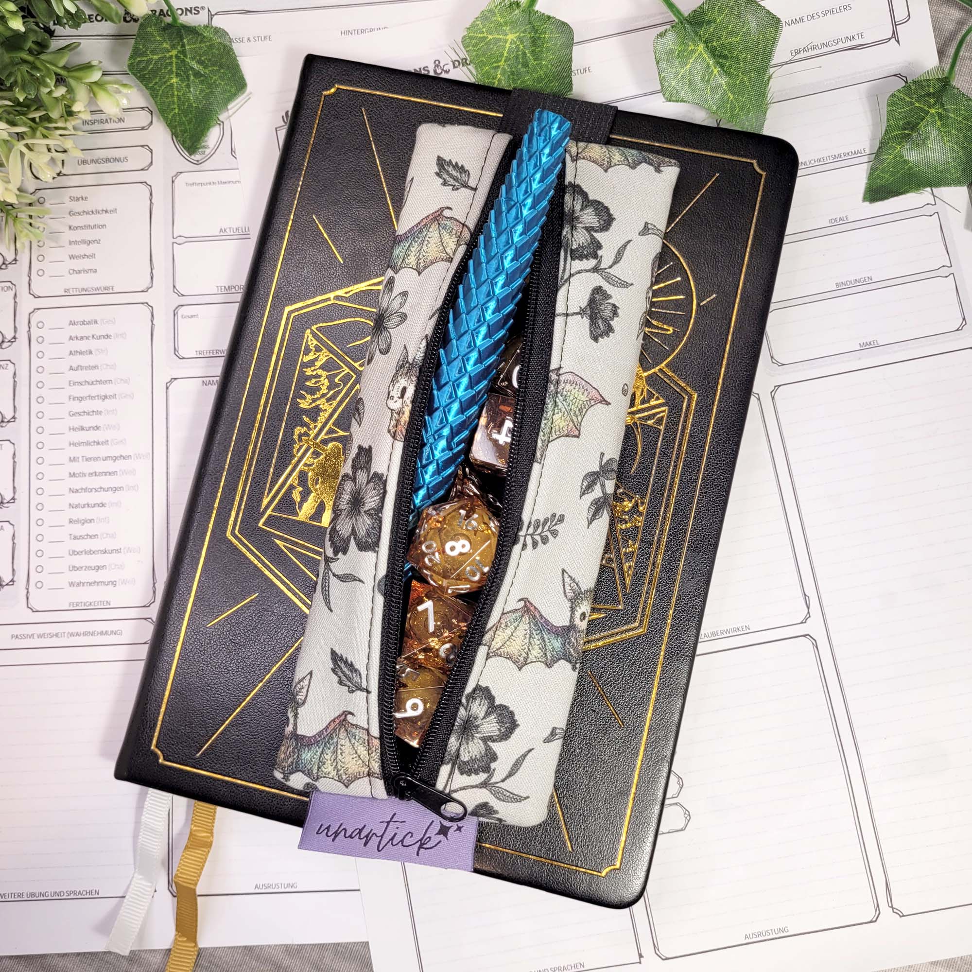 Mäppchen "Fledermäuse" mit Gummiband