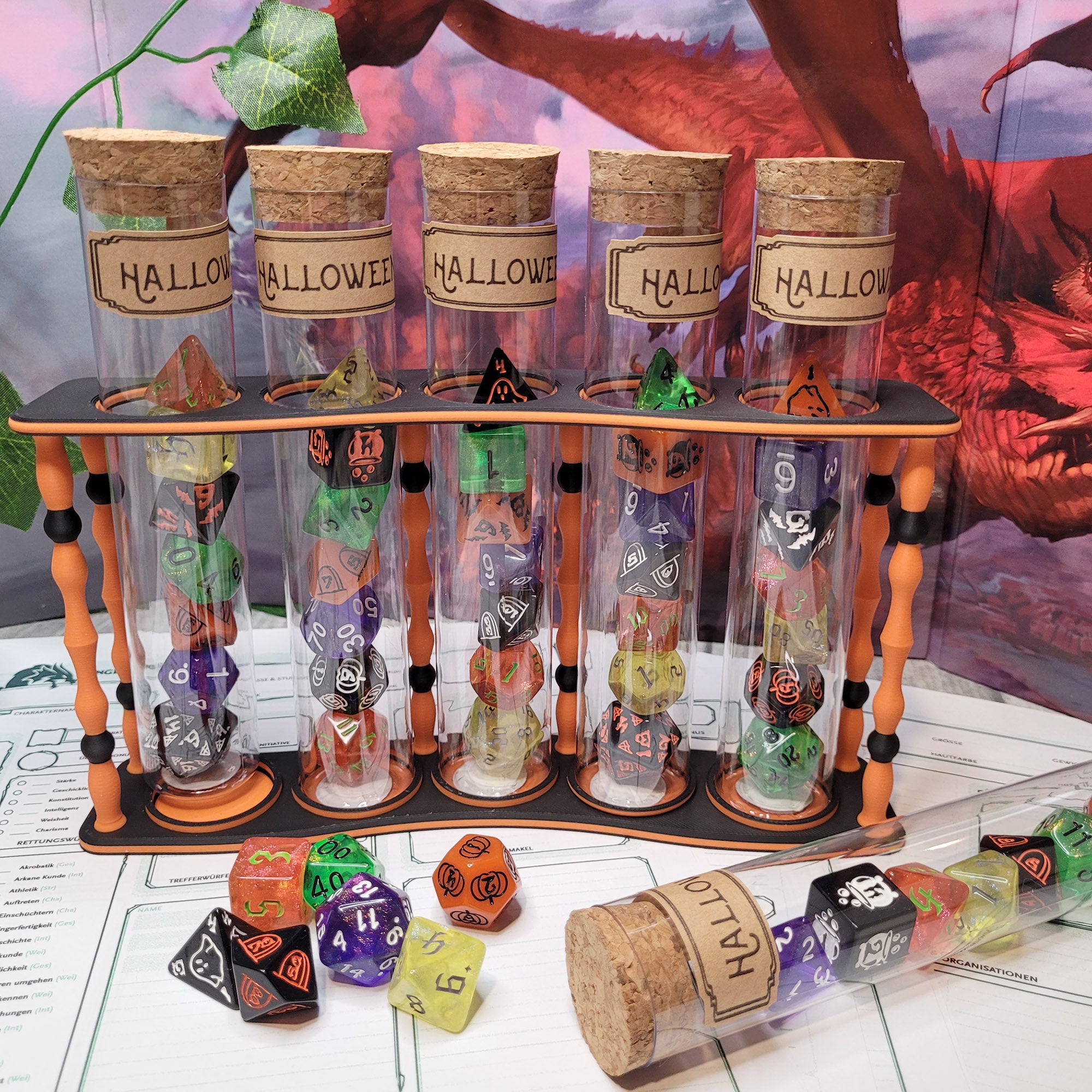 Display for unartick dice theme sets: Red