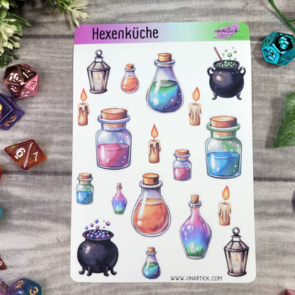Stickerbogen: Hexenküche