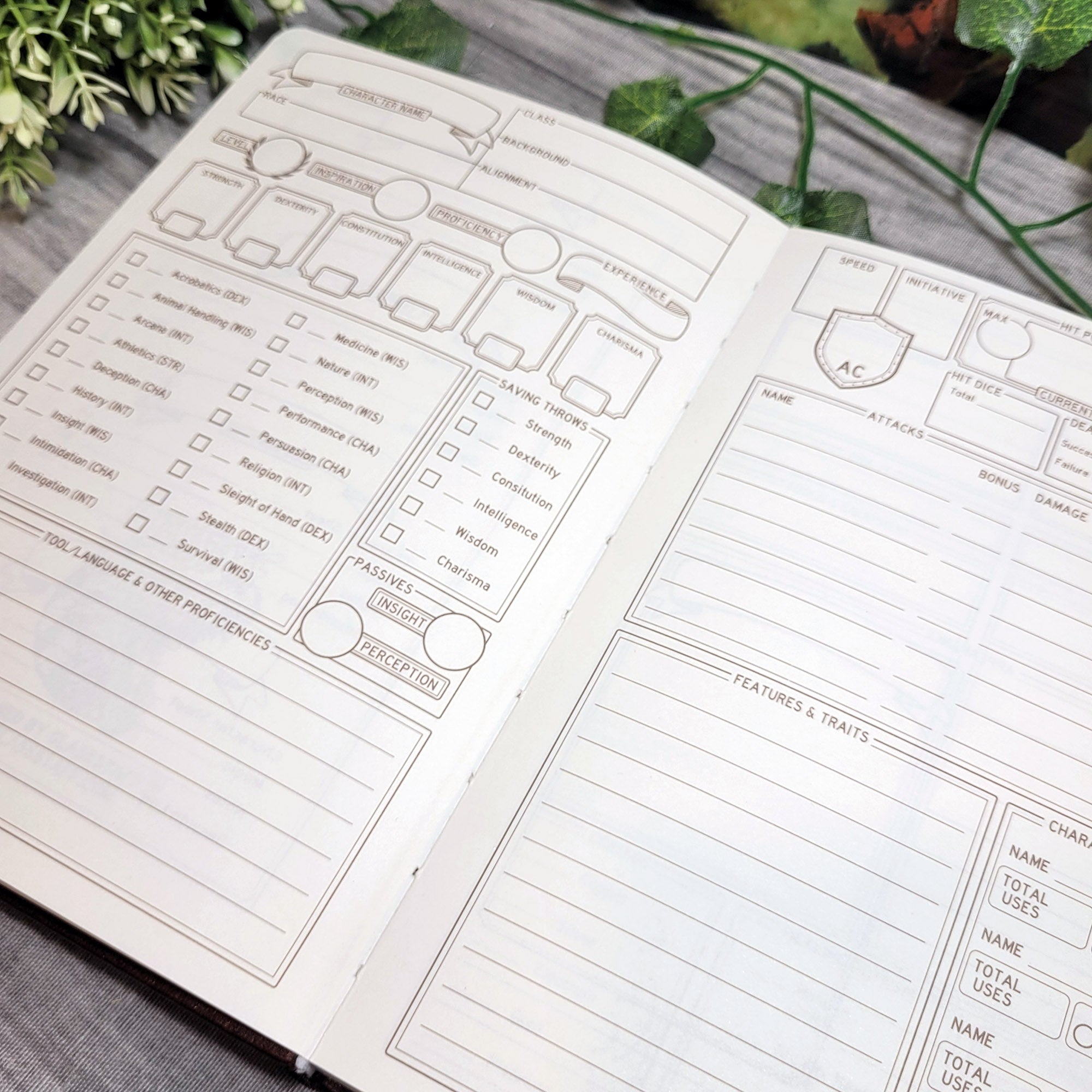 DnD 5e Player Journal schwarz