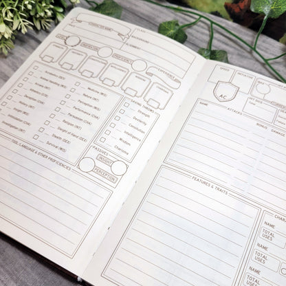 DnD 5e Player Journal schwarz