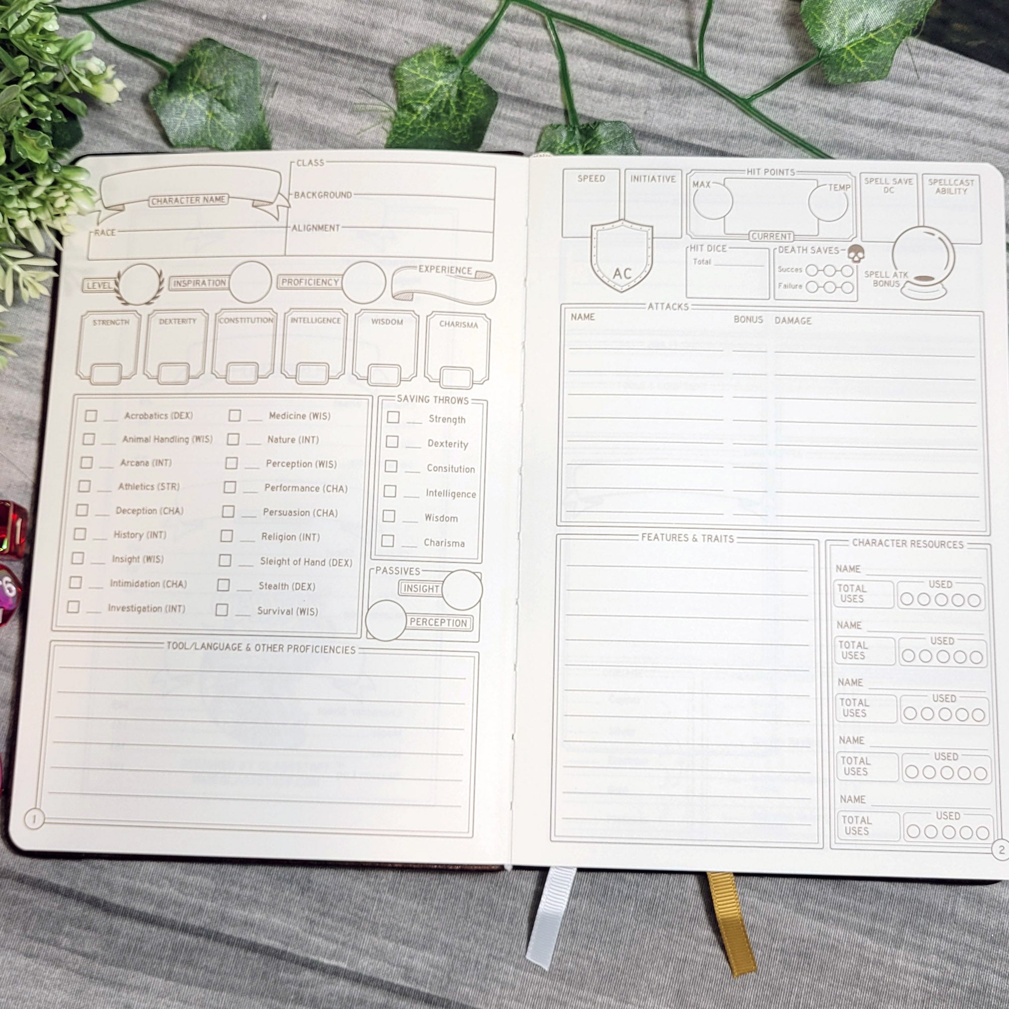 DnD 5e Player Journal braun