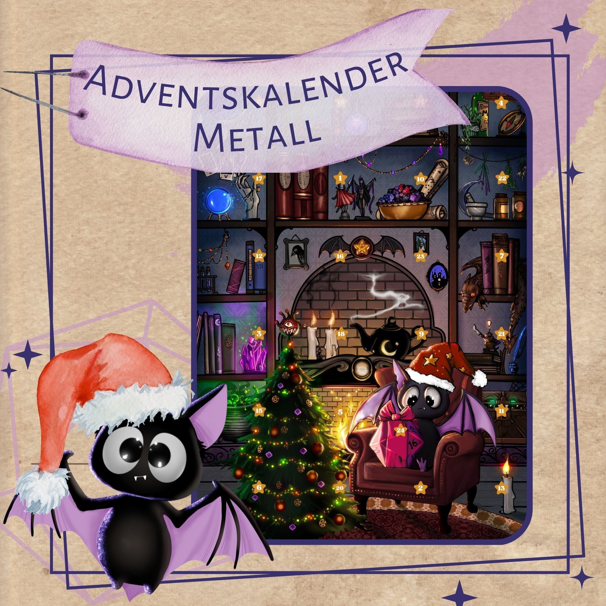 VORBESTELLUNG! Würfel Adventskalender "Metall"