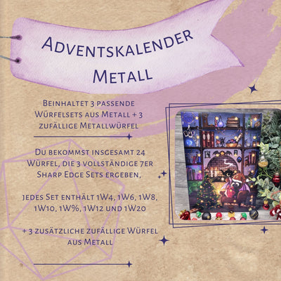 VORBESTELLUNG! Würfel Adventskalender "Metall"
