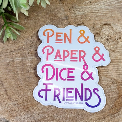 Sticker: Pen & Paper & Dice & Friends